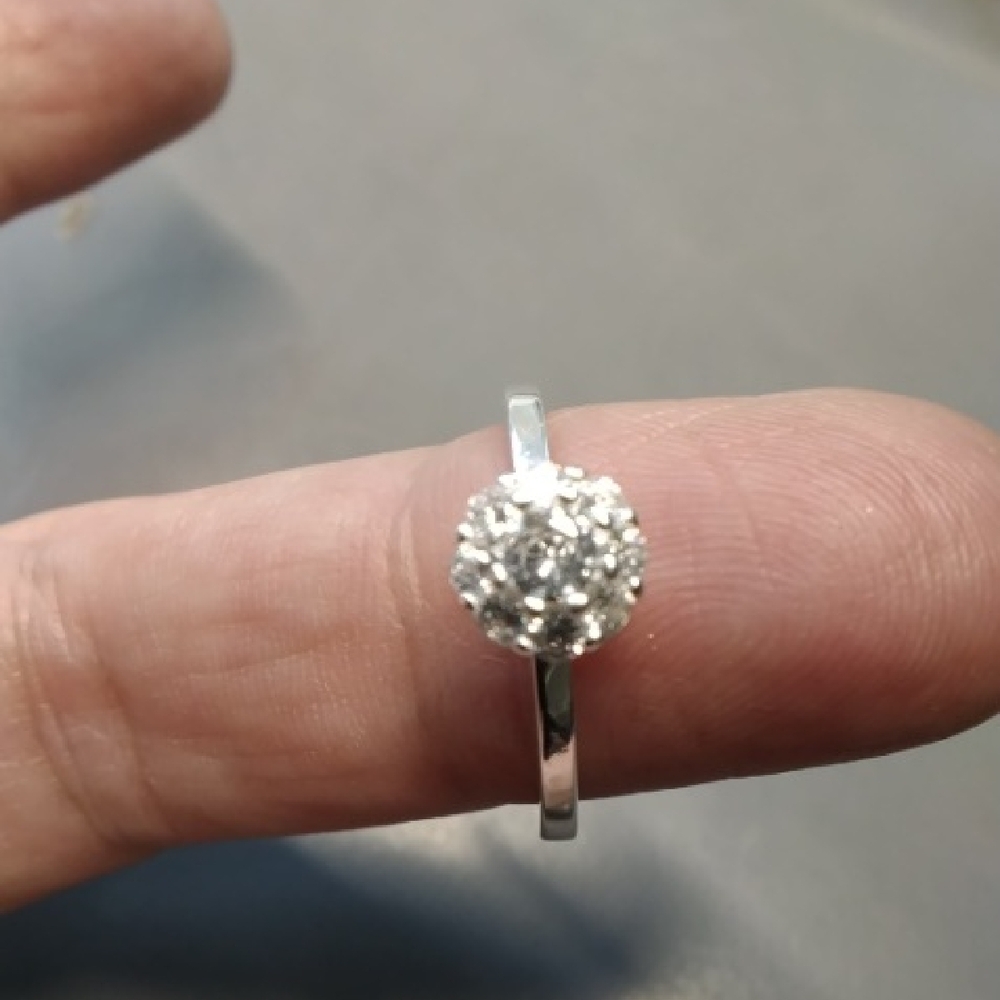 Silver Solitaire Ring With Prong Setting - image 3